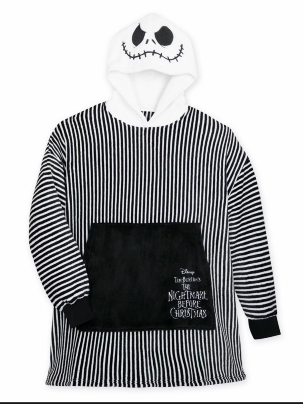 Disney Nightmare Before Christmas Hooded Sleep Sweatshirt Blanket One Size Cozy